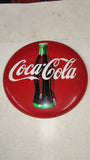 Vintage 1990 Coca Cola Metal Button Tacker Sign 12" The Good Old Days