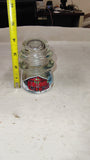 Hand Painted Vintage Clear Glass Insulator Winter Snow Scene Red Barn Signed