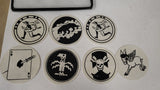 Vintage 1940s WWII USAAF Squadron Insignia Printed Felt Coaster Patch Lot of 7