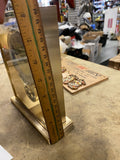 Vintage Howard Miller Brass Desk Clock Floating Dial Gold tone Quartz Japan