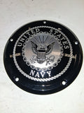 NOS Harley Davidson US Navy Custom Billet 5 Hole Narrow Profile Derby Cover 7.75