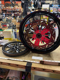 Black Mag Custom Wheel Harley Touring street road glide 5 spoke rotor pulley dna