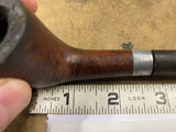 vintage Algerian briar Smoking pipe smooth brown bowl and a silver-tone band