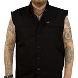 LETHAL THREAT Freedom Ain't Free Printed Sleeveless Button Down Shirt - Black