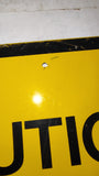 Vintage 'Caution Fork Truck Traffic' Metal Safety Sign 12"x12"