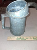 Vintage Galvanized 2 Quart Liquid Oil Measure Can Flexible Metal Spout Oiler