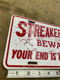 Vintage 70s Streaker Alum License Plate Chevy Ford Custom Van Hot Rod Trucker!