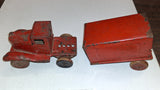 Vintage 1930s Wyandotte Pressed Steel Semi Moving Van Truck Wood Wheels Original