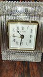 Vintage Danbury Clock Co Lead Crystal Quartz Desk Table Clock Roman Numerals