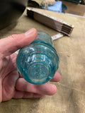 Vintage Aqua Glass Telegraph Insulator Dome Top 3" Aqua Bubbles 1800's Railroad