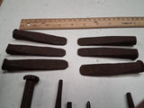 Vintage Blacksmith Tool Lot Forged Chisels Punches Drift Pins Splitting Wedges