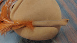Vintage Merrimac Merfelt 100% Wool Fascinator Cocktail Hat Ostrich Feather