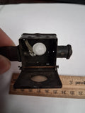 Antique Miniature Folding Pocket Travel Lantern Oil Lamp Bullseye Glass Lens Vtg
