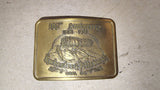 Lot of 2 Vintage Coal Mining Belt Buckles 1981 R&P 100th Anniversary & UMWA Enam