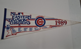 Vtg 1989 Chicago Cubs NL Eastern Division Champions Team Roster Pennant Felt