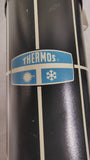 1970's Thermos Black Plaid Grid Vacuum Bottle Cup 2240 Stopper 722