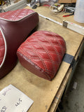 Custom Diamond Stitch Seat & Sissybar pad Harley Sportster 07+ 883 1200 red maro