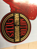 Pair Vintage Gas Tank Stickers Decals Shovelhead Ball wing RED FLH FLT Superglid