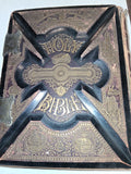 1900 Victorian Family Bible AJ Holman Parallel Leather Metal Clasps Apocrypha