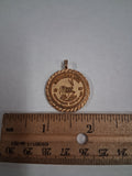 Vintage 1980 Krugerrand Replica Coin Pendant Gold Rope Bezel Costume Medallion