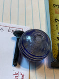 Antique Cobalt Blue Ribbed Glass Lightning Rod Globe Weathervane 1900s ball dril