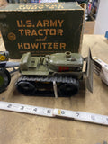 vintage 1950s Marx U.S. Army Tractor Howitzer Tin Toys Litho Orig Box Military