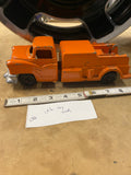 Vtg Tootsietoy Structo Hubley 50's Utility Truck Cast Toy Orange 9" Fire truck