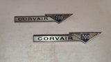 1961 Chevrolet Corvair 700 Front Fender Emblem Pair Badges OEM 3779270