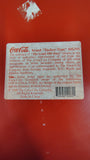 Vintage 1990 Coca Cola Metal Button Tacker Sign 12" The Good Old Days