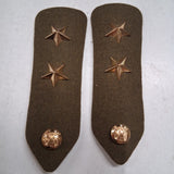 WWII US Army Major General 2 Star Shoulder Loops Epaulets Insignia Pair OD Wool