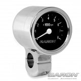 Baron Custom Bullet Billet Tachometer Clamp On Harley Softail Chrome/Black FXR