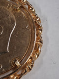 Vtg 1972 Eisenhower Ike Dollar Coin Pendant Necklace Gold Tone Rope Bezel 24"