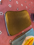 NOS 60's Dress Golden Purse Organizer Insert Gold Tone Pocketbook Original Box