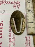 Vintage Gold Money Clip Men Initials MLM  antique brass page marker Sterling?