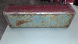 Vtg Red Metal Tote Tool Box Unbranded 18" x 6" With Swing Tray Rustic Decor Tote