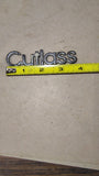 Vintage Oldsmobile Cutlass Chrome Emblem Badge Script Nameplate Pair Set OEM