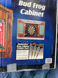 Vintage Budweiser Frog Wood Dartboard Cabinet Case 22x 19 Advertising Breweriana