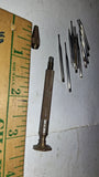 Vintage Starrett No 555 Swivel Top Precision Driver Tool & 11 Bits / Blades Lot