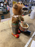 Vintage Battery Operated Drummer Bear Plush Toy Tin Drum Japan 50's Cragstan