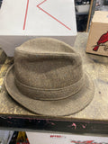 Men's Brown Wool Tweed Fedora Hat Stylish Trilby Dunlap 6 7/8 Dress 50's Gangste