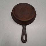 Vintage Favorite Piqua Ware No. 3 Cast Iron Skillet 6 1/2 Inch Smiley Logo 1920s
