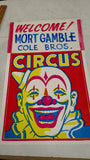 1940s-1950's Cole Bros Circus Clown Poster Enquirer Printing Co Mort Gamble