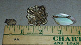 Vintage Costume Jewelry Lot Faux Opal Brooch Heart Pins Celestial Charms Earring
