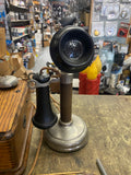 1907 Kellog  Nickel 20PC Candlestick Telephone 534H Ringer Antique Works Updated