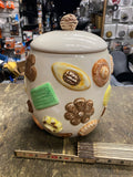 Vintage 1950s Cookies All Over Cookie Jar W Lid Napco Lassie Ceramic Japan