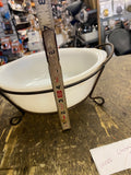 Vintage Milk Glass Mixing Bowl Wire Stand 9 Inch Glasbake USA Caserole 2 quart