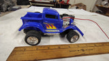 Vintage New Bright Blue RC Step Side Hot Rod PickUp Truck Lot With 2 Remotes
