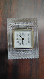 Vintage Danbury Clock Co Lead Crystal Quartz Desk Table Clock Roman Numerals