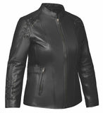 Juno Women's Leather Motorcycle Jacket XL