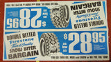1969 Firestone Town & Country Snow Biter Tires Advertisement Poster